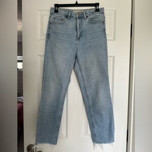 Topshop MOTO Light Wash Jeans Size W28 L30 Zip Up